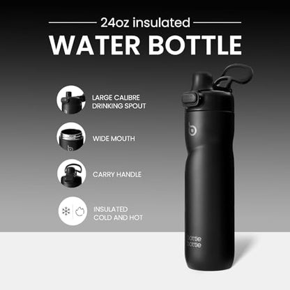 BOTTLE BOTTLE Insulated Water Bottle with Handle 24 oz black - color: black