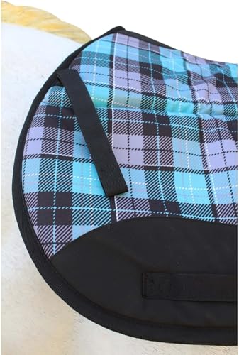 Horse English All-Purpose Neoprene Shock Absorbing Plaid Saddle Pad 72TS29 - color: Turquoise Plaid