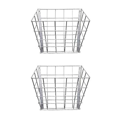 Rugged Ranch SGGBF Wall Mounted Rustproof Galvanized Steel Sheep, Goat, Horse, Rabbit, Guinea Pig, and Cow Livestock Hay Feeder Rack, Silver (2 Pack) - size: 2 Pack