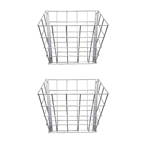 Rugged Ranch SGGBF Wall Mounted Rustproof Galvanized Steel Sheep, Goat, Horse, Rabbit, Guinea Pig, and Cow Livestock Hay Feeder Rack, Silver (2 Pack) - size: 2 Pack