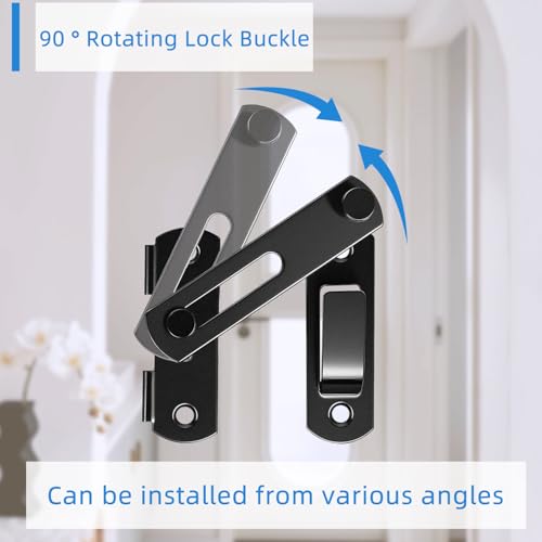 Heavy Duty Barn Door Latch, 4 Inch Metal Gate Latches for Wooden Fences