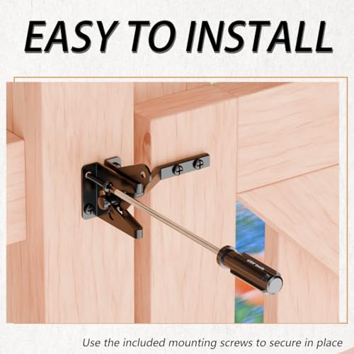 Self-Locking Gate Latch, Heavy Duty Automatic Gravity Lever for Wood Fence - size: Normal