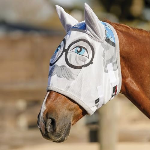 Schneiders Dura-Mesh Grandpa Fly Horse Mask | Designer Prints | 1000D Mesh | 70% UV Protection | Ear Coverage | Secure Hook & Loop Fit