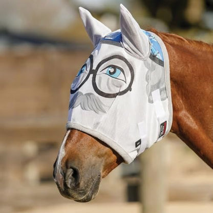 Schneiders Dura-Mesh Grandpa Fly Horse Mask | Designer Prints | 1000D Mesh | 70% UV Protection | Ear Coverage | Secure Hook & Loop Fit