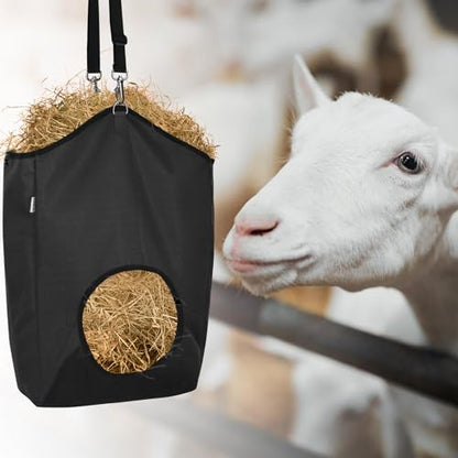 3 Packs Goat Hay Feeder, Hay Bags for Goats, Horses, Sheep - color: 1Black+2Grey
