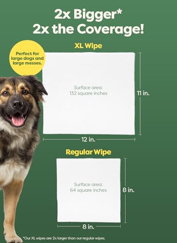 Earth Rated XL Pet Wipes for Dogs & Cats, Unscented Hypoallergenic, 60 Ct - color: Unscented, size: 60 XL Grooming Wipes