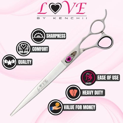 Kenchii Love Dog Grooming Shears, 9in Straight - size: 9.0" Straight