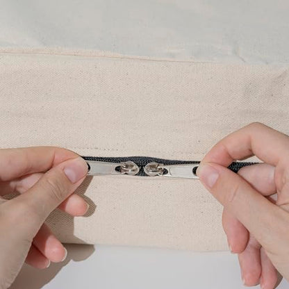 Clothes Storage Bags - 100% Cotton Canvas Sweater Storage Bags with Zipper - Reusable, Washable, Breathable, and Moth Proof Garment Bags - Convenient and Easy to Carry and Organize (2 Bags)