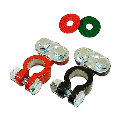 2 PCS Cable Terminal Clamp Connectors, Cables Terminal Connectors Kit, Fit for Cars, Vans, Trucks (Silver)