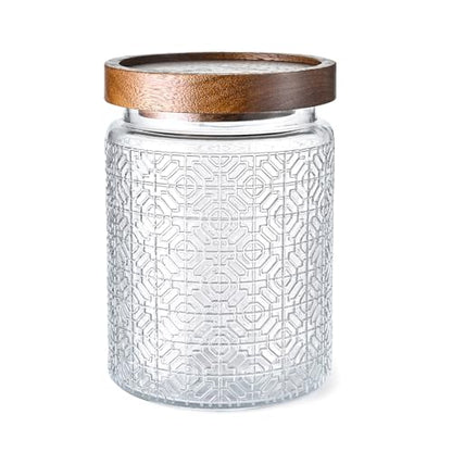 Adodeen Glass Storage Containers With Lids, Glass Jars With Lids, 24OZ - color: Window-24oz