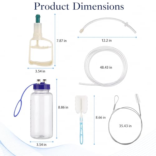 Goat Milker Hand Pump,Manual Milking Machine for Cattle & Sheep Cows,Portable Machine Farm Supplies Equipment Milker with 12.2 in Short Tube & 48.43 in Long Tube, 33.82 fl oz Collection Bottle