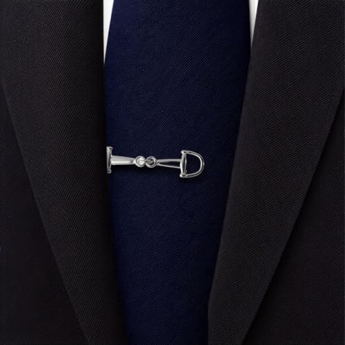 Horse Bit Tie Clip Tie Bar Silver Gold - color: Silver