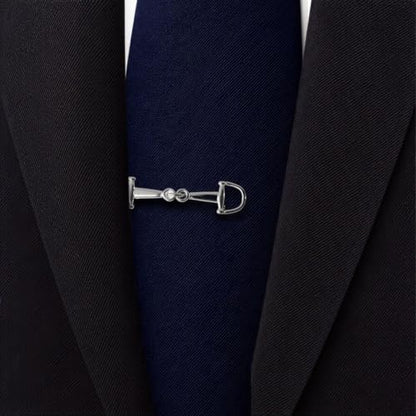 Horse Bit Tie Clip Tie Bar Silver Gold - color: Silver