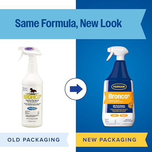 Farnam Bronco E Fly Spray for Horses, Dogs & Premises 32 oz Spray - size: 32 fl oz