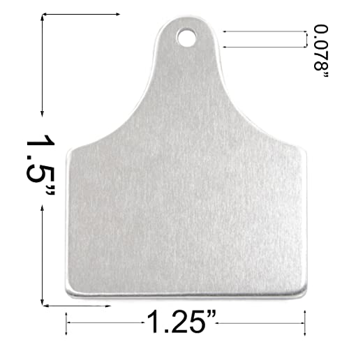 ABBECIAO 25Pack Large Cow Tag Blanks Aluminum Cattle Tag Metal Stamping Blanks -14 ga. Thick