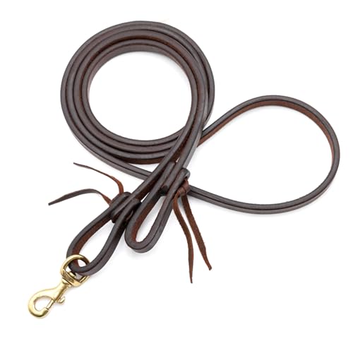 Jeffers Equine LuxeLeather Heavy Oiled Western Leather Horse Reins – Split, Laced & Roping Styles with Tie or Snap Ends for Riding & Training - size: 5/8" x 8'