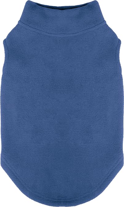 Gooby Stretch Fleece Vest Dog Sweater, Steel Blue, X-Small - color: Steel Blue, size: X-Small Length (7")