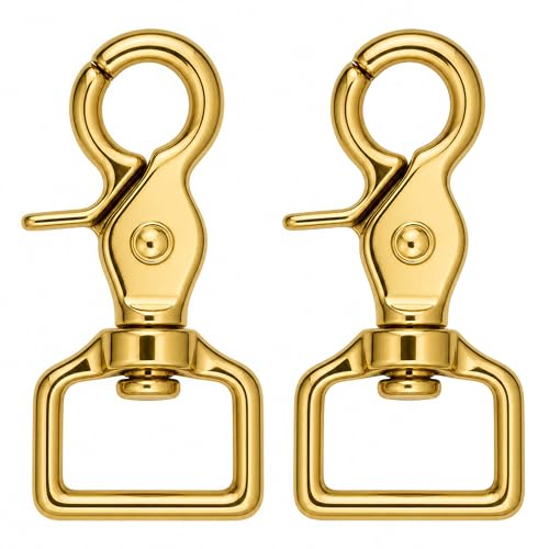 Southwestern Equine Trigger/Scissor Snap Square Eye - 2 Pack Clip with Easy Finger Clasp realease clamp (Brass 3/4) - size: Brass 3/4