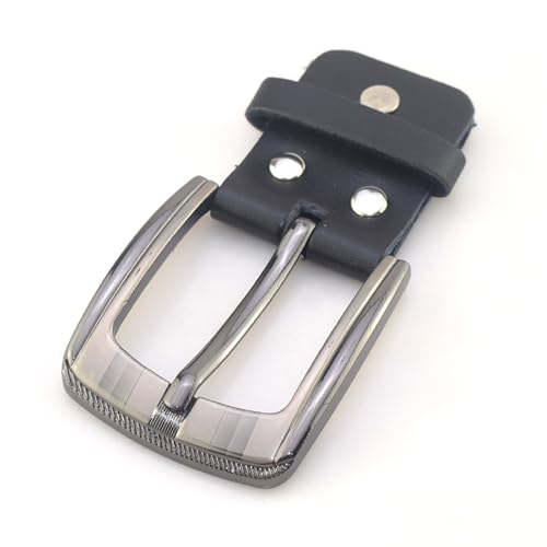 2 Pack Classic Belt Buckles Set with Belt Loop and Mount Snap Connector Replacement Single Prong Square Roller Buckle for Leather Belts Strap 1.5'' Width Women Men Western Belts Leather Straps