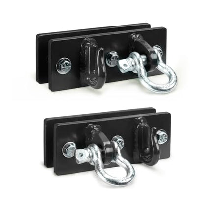 Tractor Bucket Hooks, Bolt On Clevis Mount with 1/2” Shackle, 5/16”Grab Hooks G70 Steel, Shackles Mount with Backer Plate, Heavy Duty Tow Hook for Car Truck SUV RV UTV Tractors Bucket (Black) - color: Black