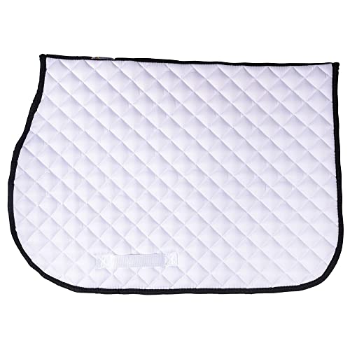 Dura-Tech White All Purpose Horse Saddle Pad | Versatile Use | Comfort Padding | Breathable Design | Secure Fit | Perfect Dimensions - color: WHITE BLACK