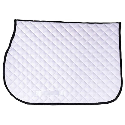 Dura-Tech White All Purpose Horse Saddle Pad | Versatile Use | Comfort Padding | Breathable Design | Secure Fit | Perfect Dimensions - color: WHITE BLACK