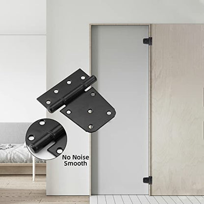 HOME MASTER HARDWARE 3-1/2" Heavy Duty Gate Hinges, 6 Pack T Strap Hinge - color: 6 Pack - Black