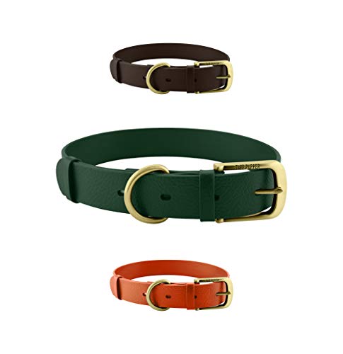 Tuff Pupper Heavy Duty Waterproof Dog Collar for Small, Medium & Large Dogs - color: Forest Green