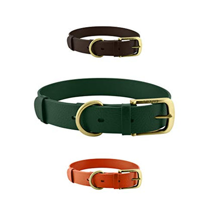Tuff Pupper Heavy Duty Waterproof Dog Collar for Small, Medium & Large Dogs - color: Forest Green