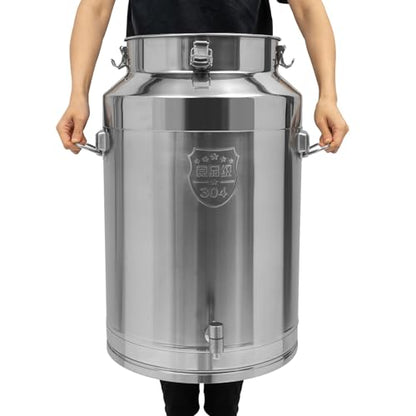 DYNAMI 20Gal 304 Stainless Steel Milk Container with Spigot and Sealed Lid - size: 76L/20Gal