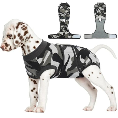 FUAMEY Dog Surgery Recovery Suit, Soft Breathable Neuter Suit for Male Dogs - color: Grey Camouflage, size: Xs(back:8.3-11.4in,wt:4-7lbs)