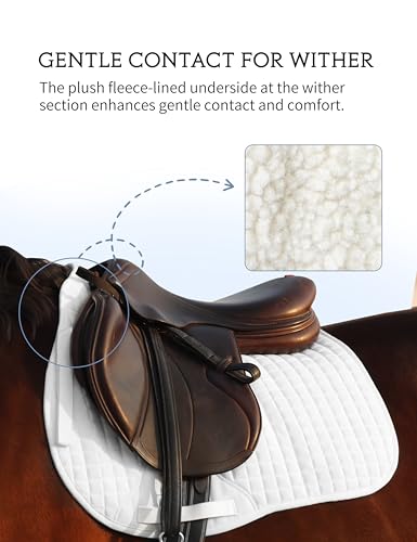 Harrison Howard All-Purpose Saddle Pad for Horses, GP Saddle Pad - color: White