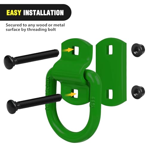 Nilight 4 PCS 1/2" D Ring Tie Down Anchor Bolts on Trailer | Heavy Duty Rings with Screws Bolts on Trailer Truck Bed Cargo 12000 Lbs Break Strength Hook Green - color: Dark Green