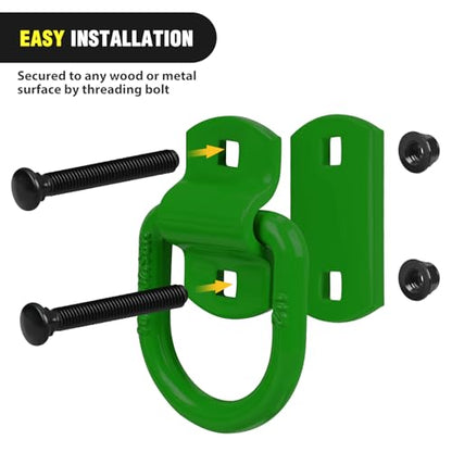 Nilight 4 PCS 1/2" D Ring Tie Down Anchor Bolts on Trailer | Heavy Duty Rings with Screws Bolts on Trailer Truck Bed Cargo 12000 Lbs Break Strength Hook Green - color: Dark Green