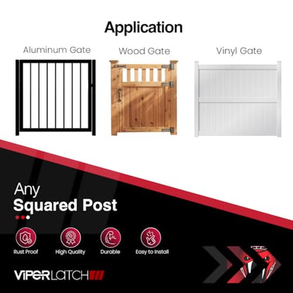 Safetech Hardware ViperX1 Gravity Gate Latch | One-Side Entry Keyed Lock | 2 Independent Latching Hooks Key Lockable One Side | Privacy Gate Gravity Latch | Vinyl, Wood, & Aluminum Gates - White - color: White, size: 1 Side Key