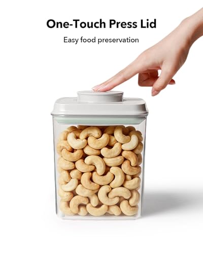 Airtight Food Storage Containers Set with One-Touch Lid, 2-Pack (2.8 QT / 2.65 L) Stackable PET, Best for Cereal, Flour, Rice & Baking Organizers. - color: 2.8QT*2