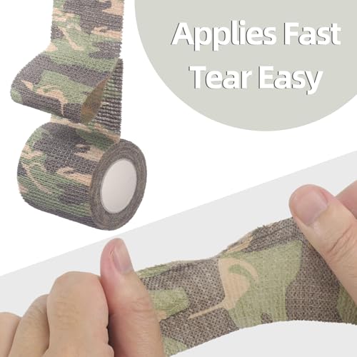 IndigoCase 6 Pack Self Adhesive Bandage Wrap 2 Inch x 5 yd Elastic Tape - color: Camo-mix, size: 2 Inch - 6 Pack