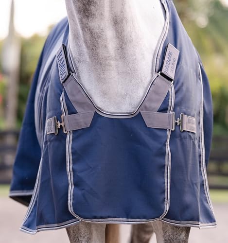 Horseware® Rambo® Optimo Stable Sheet - Navy/Thunderstorm Grey & Silver, 81 inches