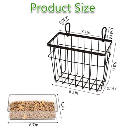 SANGLE SOPFFY Rabbit Feeder and Bunny Food Bowl with Hay Rack for Guinea Pigs, Chinchillas,Holland lop Bunny - Pet Hay Dispenser&Multifunctional Pellet Food Dish - color: black-2