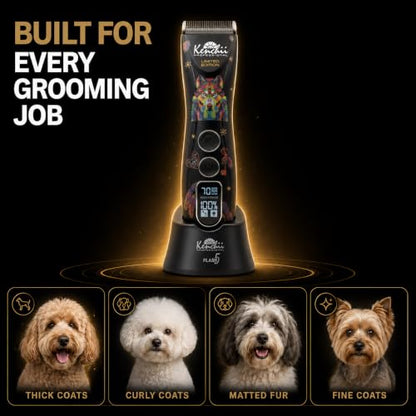 Kenchii Flash 5 Dog Grooming Clipper, Wolf Edition Black, Cordless - color: Black