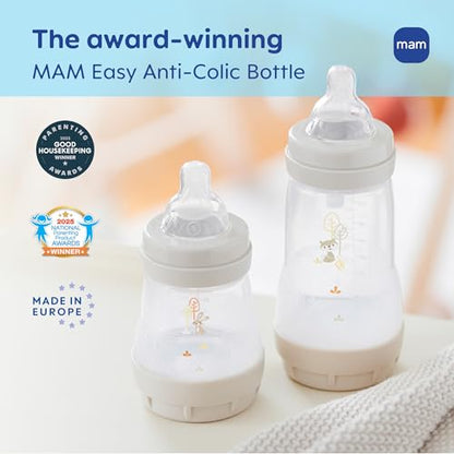 MAM 4.5oz Easy Start Anti-Colic+ Vented Baby Bottle, 0+ Months, 2 Pack, Boy - color: Blue Teal, size: 2 Count (Pack of 1), style: 4.5oz