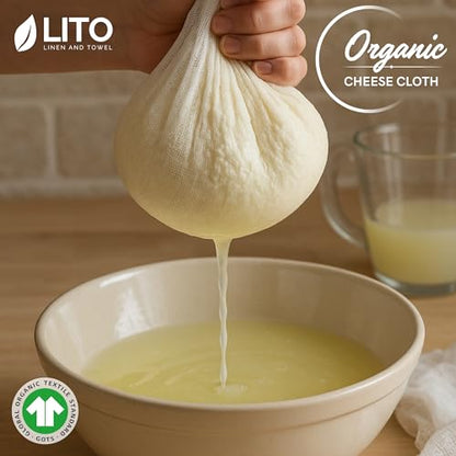 Cheesecloth for Straining, Organic Cheese Cloth, Fine Mesh Nut Milk Cloth, Unbleached Cotton Cheese Cloth for Yogurt, Cheese Making, Bread Baking, Juicing, Cooking, Grade 90 (36 x 36 Inch) - 2 Pack - size: Cheese Cloth Grade 90 (2 Pack)