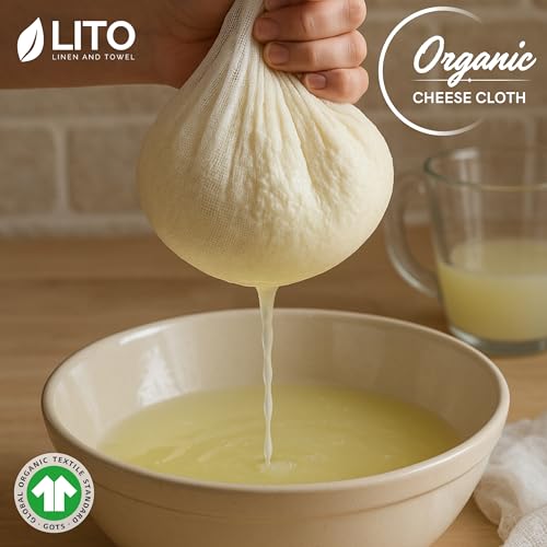 Cheesecloth for Straining, Organic Cheese Cloth, Fine Mesh Nut Milk Cloth, Unbleached Cotton Cheese Cloth Grade 50 for Yogurt, Cheese Making, Bread Baking, Juicing, Cooking, (36 x 36 Inch) - 2 Pack - size: Cheese Cloth Grade 50 (2 Pack)