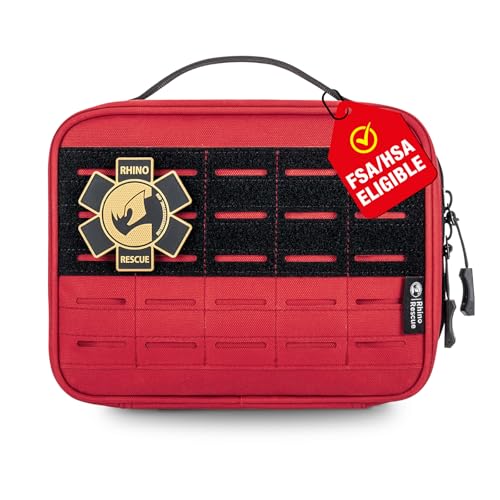 RHINO RESCUE Vehicle IFAK Trauma Kit with CAT Tourniquet Red - color: Red, size: Car Headrest Pack