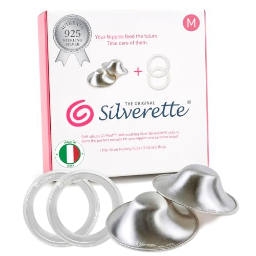 Silverette Nursing Cups, Postpartum Essentials, Real Silverette, M O-Feel - size: Medium With O-Feel Silicone Rings