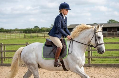 CHALLENGER Horse Saddle Pad English Quilted All-Purpose Shock Absorbing Neoprene 72TS18 - color: Grey