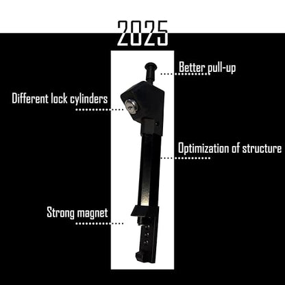 Gate Latch Magnetic Top Pull Latch Keeper for Pet Garden or Fenced Safety Outdoor Anti-Theft Gate Latch 12 Inch Black Magna Latch Gates Protector for Pet Ideal for Any Residential Gate