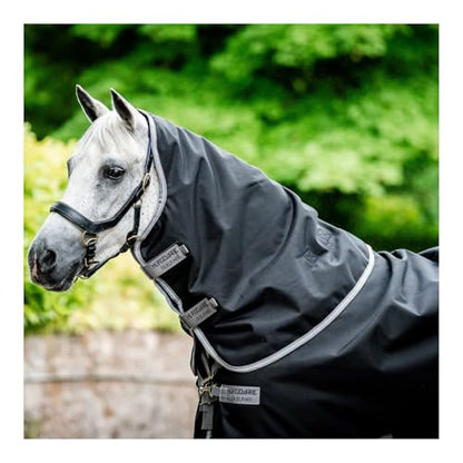 Horseware® Amigo® Bravo 12 Plus Turnout 250g - Black/Titanium Grey & Silver, 72 inches - color: Black/Titanium Grey & Silver, size: 72 inches