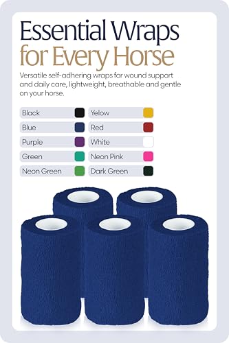 Equinavia 20 Pack Self Adhesive Bandage Wrap, 4 Inch Vet Wrap for Horses - color: Blue