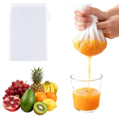 Yookat 5PCS Nut Milk Bag 11.81X7.87 Inches Yogurt Nut Bag Strainer Reusable 100 Mesh Fine Mesh Bag for Straining Juice Coffee Yogurt Tea